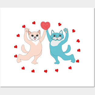 The cats in love Posters and Art